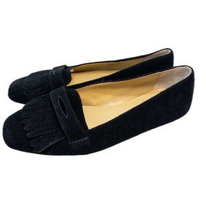 Talbots Womens Size 5 Loafer Becca Kiltie Black Driving Moccasin Suede New
